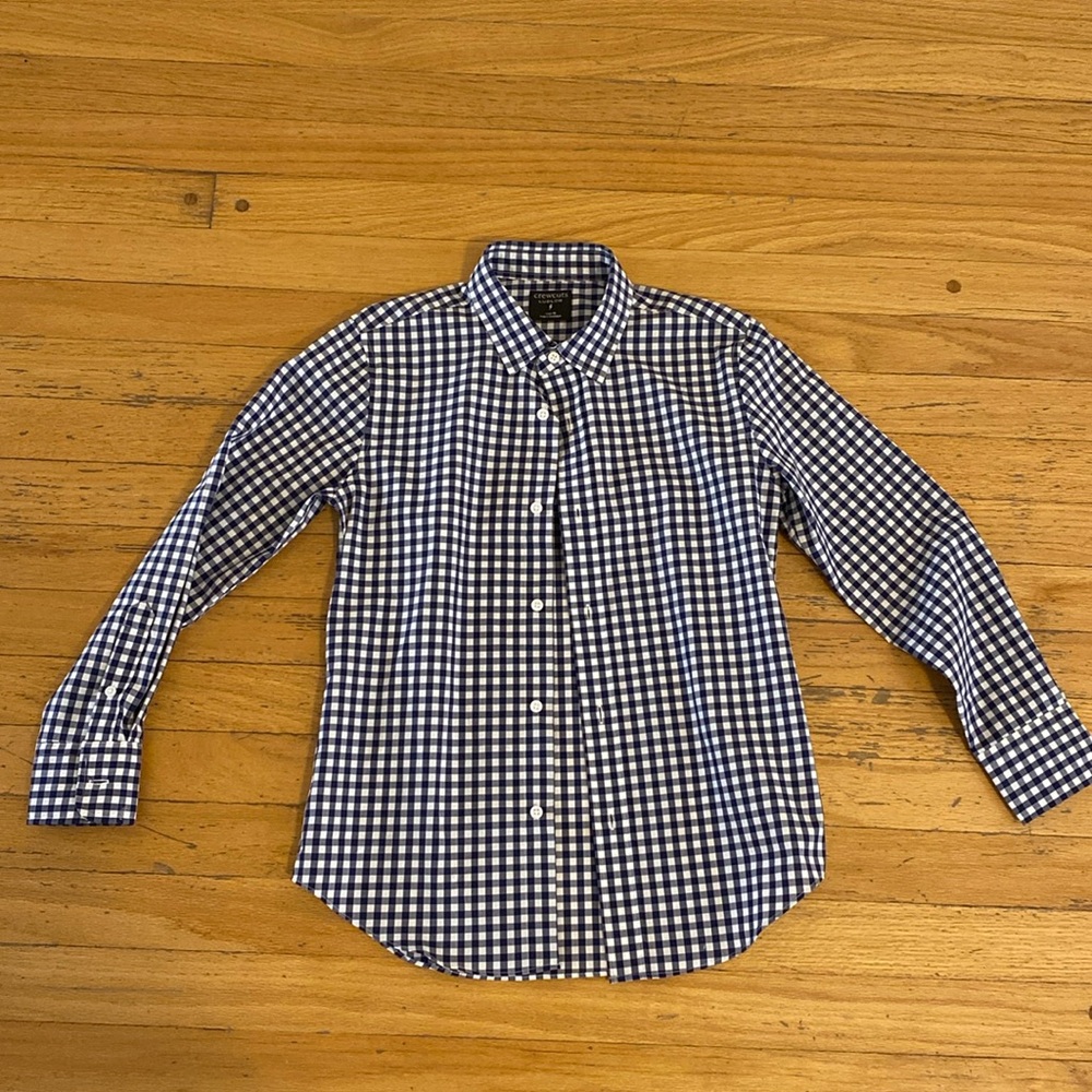 J.Crew Crewcuts Ludlow Gingham Button Down Boys size 10